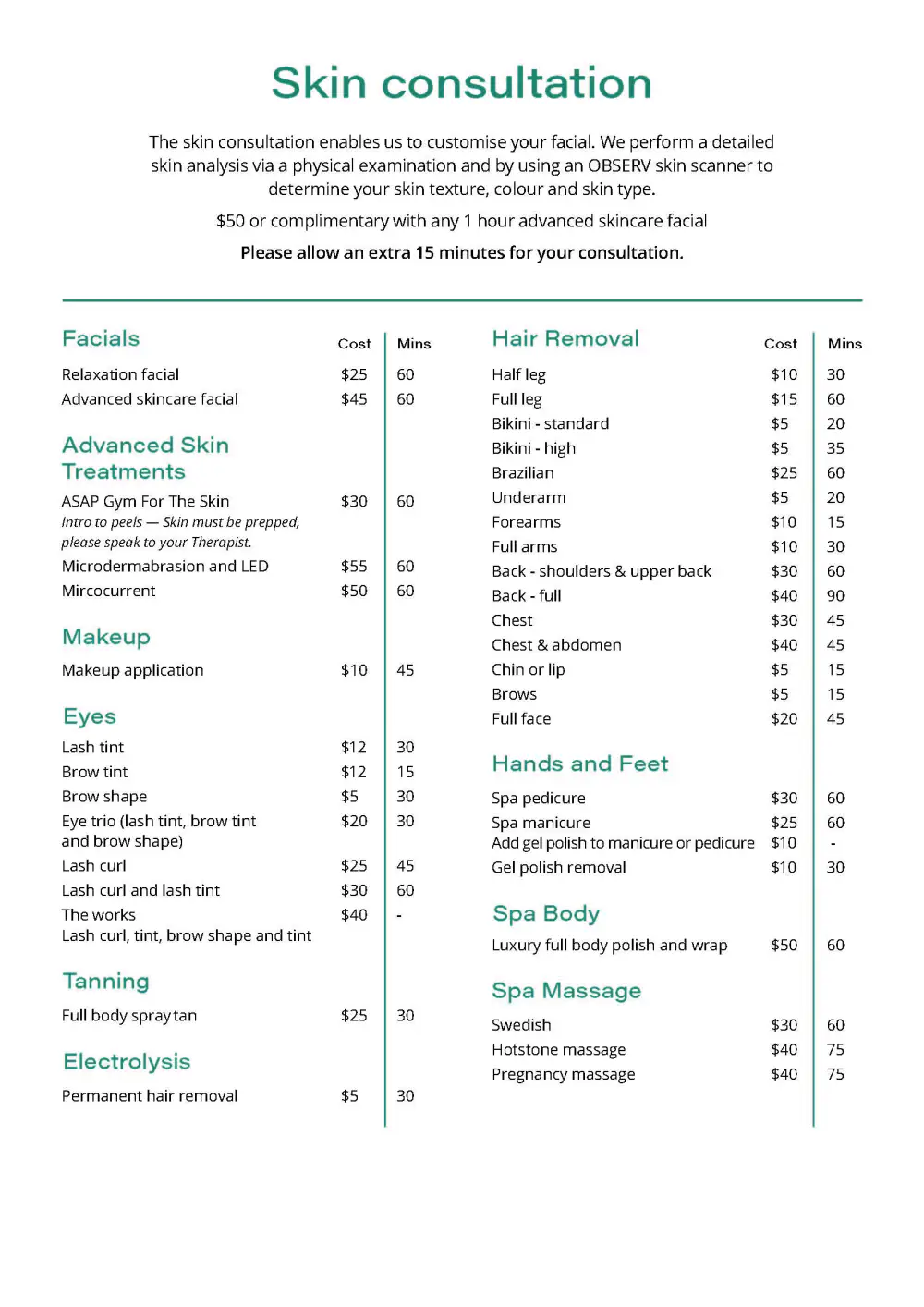 Beauty Zone A4 Flyer Jan25 Page 2